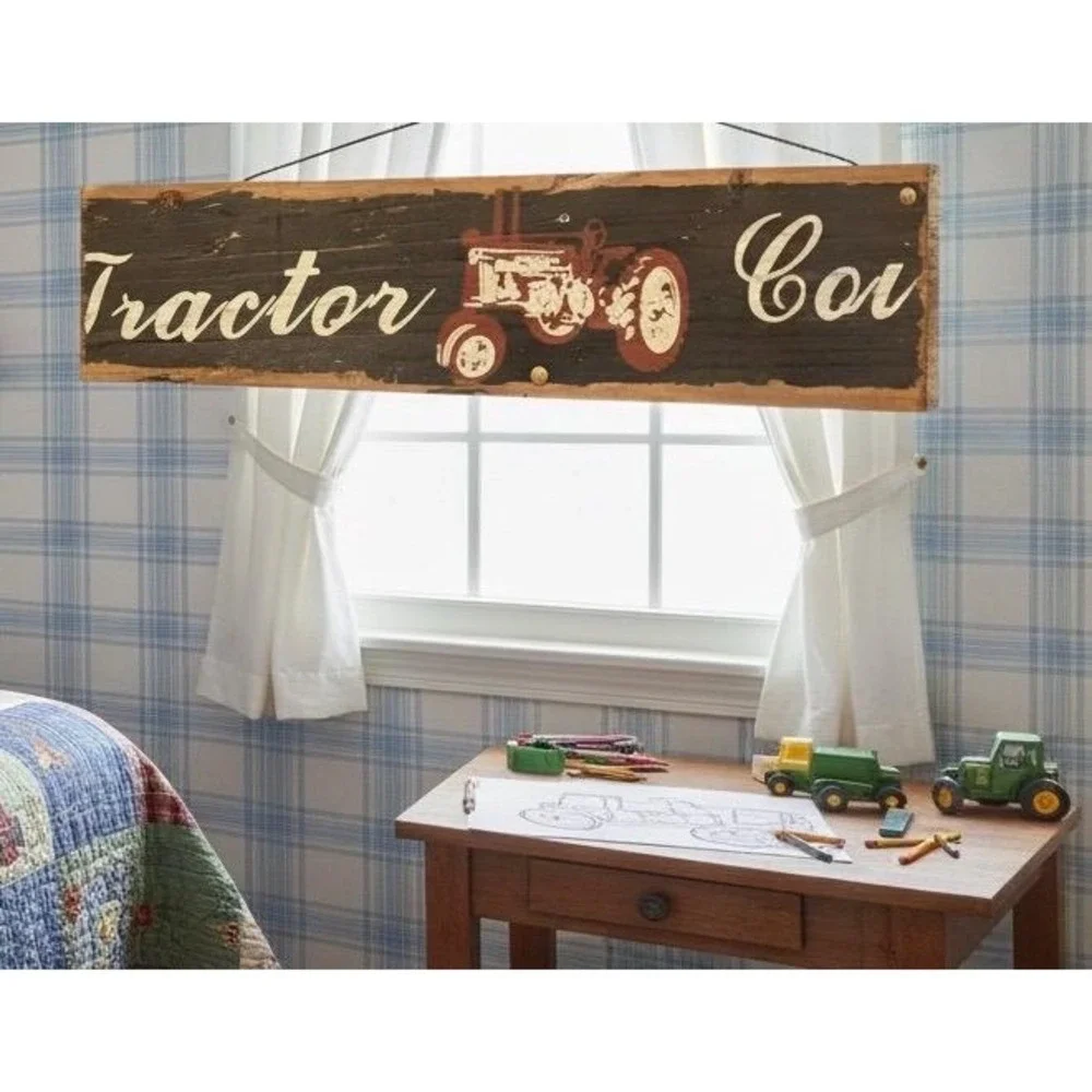 Rustic Wood Tractor Country Wall Sign Farmhouse‎ Decor Vintage Style Plaque